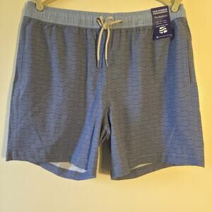 New FAIR HARBOR The Bayberry Blue Waves Lined Swim Trunks Shorts Mens 2XL - XXL